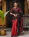 Red Khadi Abstract Printed Saree for Stylish Ethnic & Casual Wear - Image 5