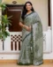 Dark Green Khadi Printed Saree for Elegant Ethnic & Daily Wear - Image 3