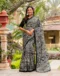 Black Khadi Printed Saree for Elegant Ethnic & Casual Wear - Image 4