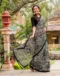 Black Khadi Printed Saree for Elegant Ethnic & Casual Wear - Image 3