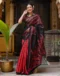 Red Khadi Abstract Printed Saree for Stylish Ethnic & Casual Wear - Image 3