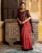 Red Khadi Abstract Printed Saree for Stylish Ethnic & Casual Wear - Image 4