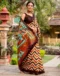 Beige Khadi Printed Saree for Elegant Ethnic & Daily Wear - Image 4